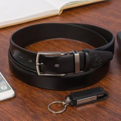 Pasek męski BELTIMORE r.115-130 cm E38 czarny. Czarne paski męskie klasyczne. Za 59.99 zł.