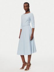 Rinascimento Sukienka koktajlowa CFC0127892003 Błękitny Regular Fit. Niebieskie sukienki damskie Rinascimento, m, bez wzorów, z syntetyku, wizytowe, bez kołnierzyka, bez ramiączek. Za 699.99 zł.