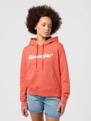 WRANGLER DAMSKA BLUZA Z KAPTUREM WRANGLER REGULAR HOODIE BURNT SIENNA 112350336. Bluzy damskie Wrangler, m, bez wzorów, bez ramiączek, z kapturem. Za 189.99 zł.