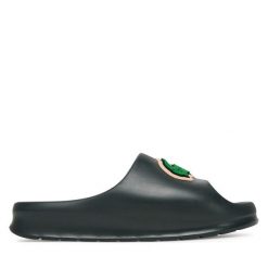 Klapki Lacoste. Zielone klapki męskie Lacoste, bez wzorów, bez zapięcia. Za 229.99 zł.