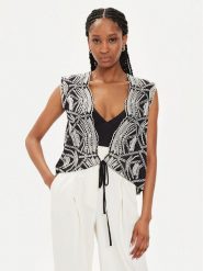 Bruuns Bazaar Top Lyzet BBW3922 Czarny Regular Fit. Czarne topy damskie Bruuns Bazaar, bez wzorów, z bawełny, bez kołnierzyka, bez ramiączek. Za 339.99 zł.