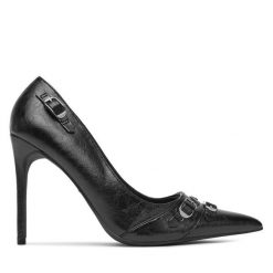Szpilki DeeZee. Czarne szpilki damskie DeeZee, bez wzorów, bez obcasa, na szpilce, bez zapięcia. Za 139.99 zł.