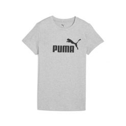 Damska koszulka ESS No. 1 Logo PUMA. Czarne bluzki damskie Puma, bez wzorów, z gumy, sportowe, bez kołnierzyka, bez ramiączek. Za 78.99 zł.