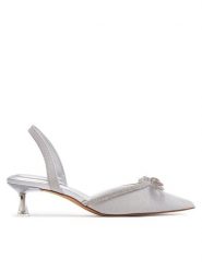 Aldo Sandały Boucletta 13710831 Srebrny. Szare sandały damskie Aldo, bez wzorów, ze skóry, bez obcasa, na szpilce, bez zapięcia. Za 259.99 zł.