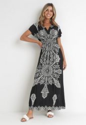 Czarna Sukienka Khryseis. Czarne sukienki damskie Born2be, l, bez wzorów, bez kołnierzyka, bez ramiączek, maxi, gorsetowe. Za 64.99 zł.