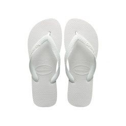 Klapki Havaianas Model 4000029 Kolor Biały. Białe klapki męskie Havaianas, bez wzorów, z gumy, bez zapięcia. Za 98.40 zł.