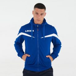 Kurtka rozgrzewkowa Turcja niebiesko-biała. Białe kurtki męskie Legea, m, bez wzorów, z poliesteru, bez kaptura, do biegania. Za 96.00 zł.