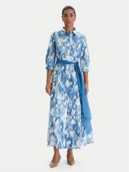 Luisa Spagnoli Sukienka koszulowa Palato 542965 Niebieski Regular Fit. Niebieskie sukienki damskie Luisa Spagnoli, m, bez wzorów, z bawełny, bez kołnierzyka, bez ramiączek, koszulowe. Za 2,019.00 zł.