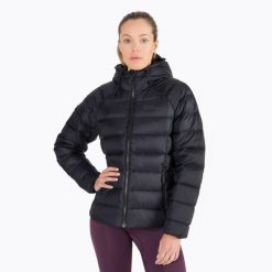 Kurtka puchowa damska Jack Wolfskin Nebelhorn Down Hoody. Czarne kurtki sportowe damskie Jack Wolfskin, m, bez wzorów, z puchu, bez ramiączek, bez kaptura, trekkingowe. Za 799.99 zł.