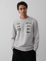 4F Bluza dresowa regular bez kaptura męska - szara S. Szare bluzy sportowe męskie 4F, m, bez wzorów, z bawełny, bez kaptura, na fitness i siłownię. Za 149.99 zł.