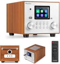 Radio Audizio Vieste DAB+ z subwooferem, srebrne one size. Szare radia Audizio. Za 287.00 zł.