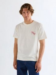 MESKA KOSZULKA WRANGLER VINTAGE TEE WORN WHITE 112378006. Białe t-shirty męskie Wrangler, l, bez wzorów, bez kołnierzyka, bez ramiączek. Za 79.99 zł.