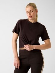 Guess T-Shirt V3RI08 I3Z14 Brązowy Regular Fit. Brązowe t-shirty damskie Guess, l, z aplikacjami, z bawełny, bez kołnierzyka, bez ramiączek. Za 159.99 zł.