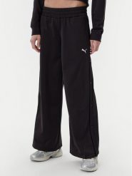 Puma Spodnie dresowe Ess 629804 Czarny Wide Leg. Czarne spodnie dresowe damskie Puma, bez wzorów, z dresówki. Za 239.99 zł.