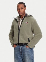 Tommy Jeans Polar DM0DM19224 Zielony Regular Fit. Zielone bluzy sportowe męskie Tommy Jeans, l, bez wzorów, z jeansu, bez kaptura. Za 419.99 zł.