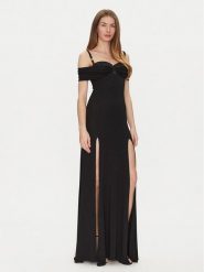 Elisabetta Franchi Sukienka wieczorowa AB-R08-51E2-V800 Czarny Regular Fit. Czarne sukienki damskie Elisabetta Franchi, bez wzorów, z wiskozy, wizytowe, bez kołnierzyka, bez ramiączek. Za 1,999.00 zł.
