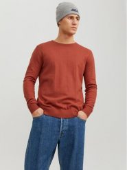Jack & Jones Sweter 12208364 Pomarańczowy Regular Fit. Brązowe swetry męskie Jack & Jones, m, bez wzorów, z bawełny, bez kołnierzyka, bez ramiączek. Za 129.99 zł.