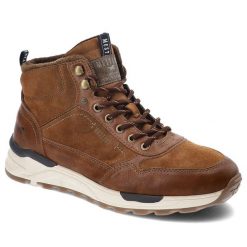 Brązowe Botki Mustang Ocieplane Buty Męskie. Brązowe botki męskie Mustang, bez wzorów, z gumy, eleganckie, bez obcasa, bez zapięcia. Za 239.00 zł.