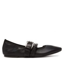 Baleriny DKNY. Czarne balerinki damskie DKNY, bez wzorów, bez obcasa, bez zapięcia. Za 399.99 zł.