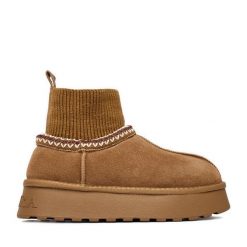 Śniegowce Badura. Brązowe śniegowce damskie Badura, bez zapięcia. Za 279.99 zł.