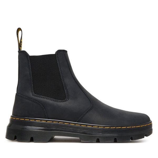 Sztyblety Dr. Martens. Czarne botki męskie Dr. Martens, bez wzorów, bez obcasa, bez zapięcia. Za 799.99 zł.