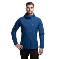 Kurtka softshell męska Echo Hooded. Niebieskie kurtki męskie MOUNTAIN EQUIPMENT, m, bez wzorów, z softshellu, bez kaptura, trekkingowe. Za 637.49 zł.