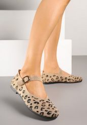 Brązowe Balerinki Ozdobione Paskiem Avanellia. Brązowe balerinki damskie Renee, bez wzorów, z jeansu, eleganckie, bez obcasa, bez zapięcia. Za 39.99 zł.