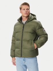 Tommy Jeans Kurtka puchowa Essential DM0DM19786 Khaki Regular Fit. Brązowe kurtki męskie Tommy Jeans, l, bez wzorów, z jeansu, bez kaptura. Za 1,099.00 zł.