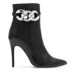 Botki Eva Minge. Czarne botki damskie Eva Minge, bez wzorów, bez obcasa, na szpilce, bez zapięcia. Za 439.00 zł.