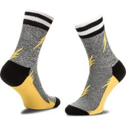 Skarpety Wysokie Unisex HAPPY SOCKS - ATFLA27-7000 Szary Żółty. Szare skarpetki damskie Happy Socks, bez wzorów, z bawełny. Za 47.90 zł.