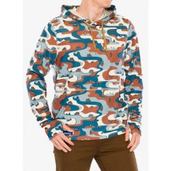 Bluza z kapturem męska Kavu Sol Hoodie. Niebieskie bluzy męskie KAVU, l, bez wzorów, bez ramiączek, z kapturem. Za 293.99 zł.