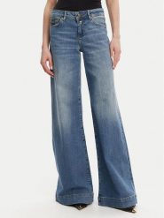 Versace Jeans Couture Jeansy 78HAB561 Niebieski Wide Leg. Niebieskie jeansy damskie Versace Jeans Couture, bez wzorów, z bawełny. Za 679.99 zł.