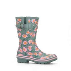 Kalosze damskie Rouchette Daisies. Zielone kalosze damskie ROUCHETTE, bez wzorów, z bawełny, bez zapięcia. Za 351.00 zł.