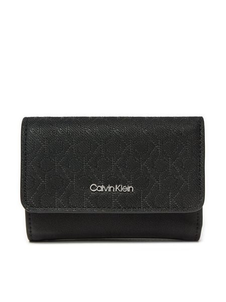 Calvin Klein Portfel Ck Must Small Trifold_Mono K60K612829 Czarny. Czarne portfele damskie Calvin Klein, ze skóry. Za 219.99 zł.