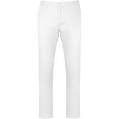 Spodnie Kariban Chino. Białe eleganckie spodnie męskie KARIBAN, bez wzorów, długie. Za 215.00 zł.