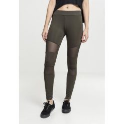 Legginsy damskie w dużych rozmiarach Urban Classic mesh elastic. Zielone legginsy damskie Urban Classics, bez wzorów, z meshu. Za 152.50 zł.