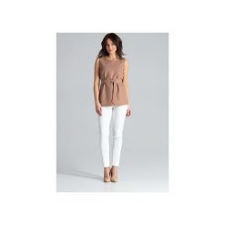 Bluzka L041 Brąz. Brązowe bluzki damskie Lenitif, l, bez wzorów, eleganckie, bez kołnierzyka, bez ramiączek. Za 119.00 zł.