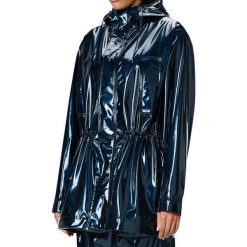 Kurtka RAINS BOLD LONG JACKET W3 Niebieski. Niebieskie kurtki męskie Rains, bez wzorów, z syntetyku, bez kaptura. Za 654.91 zł.