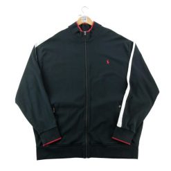 Kurtka Męska Track Jacket z kołnierzem stojącym. Czarne kurtki sportowe męskie Ralph Lauren, l, bez wzorów, z materiału, bez kaptura, na fitness i siłownię. Za 292.56 zł.