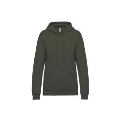 Bluza damska z kapturem Kariban. Brązowe bluzy damskie KARIBAN, l, bez wzorów, z bawełny, eleganckie, bez ramiączek, z kapturem. Za 181.00 zł.