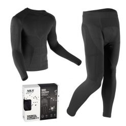 Bielizna termoaktywna męska Nils Ragnar BTZ0060 czarna - set L/XL. Czarna buty zimowe męskie Nils, na zimę, bez wzorów, z elastanu, bez obcasa, bez zapięcia. W wyprzedaży za 94.00 zł.