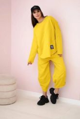 Komplet bawełniany bluza + spodnie kiwi. Bluzy damskie KESI, l, bez wzorów, z bawełny, biznesowe, bez ramiączek, bez kaptura. Za 284.37 zł.