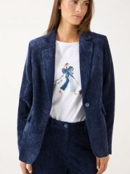 More & More marynarka z sztruksu Kobiety Sztruks niebieski, 34. Niebieskie marynarki i żakiety damskie More & More, bez wzorów, ze sztruksu, eleganckie, bez kołnierzyka, bez ramiączek. Za 679.95 zł.