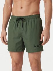 EA7 Emporio Armani Szorty kąpielowe 7M002000 AF13049 M7185 Zielony Regular Fit. Zielone kąpielówki męskie EA7 Emporio Armani, bez wzorów, z syntetyku. Za 279.99 zł.