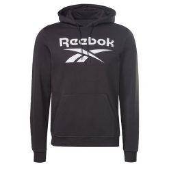 Bluza dresowa męska REEBOK kangurka. Czarne bluzy męskie Reebok, l, bez wzorów, z dresówki, sportowe, bez ramiączek, bez kaptura. Za 259.00 zł.