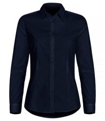 Clique Koszula Stretch z długim rękawem damska - regular fit. Niebieskie koszule damskie CLIQUE, l, bez wzorów, z bawełny, bez kołnierzyka, bez ramiączek. Za 200.07 zł.
