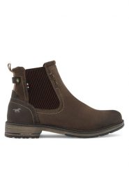 Mustang Botki 4157-608 Brązowy. Brązowe botki męskie Mustang, bez wzorów, z materiału, bez obcasa, bez zapięcia. Za 379.99 zł.