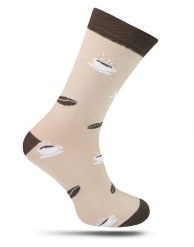 Skarpetki Casualowe, Beżowo-Brązowe, Kawa, Ziarno, Męskie -EM Men's Accessories. Brązowe skarpety męskie Em men's accessories, bez wzorów, z bawełny. Za 29.99 zł.