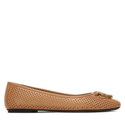 Baleriny PINKO. Brązowe balerinki damskie Pinko, bez wzorów, bez obcasa, bez zapięcia. Za 919.99 zł.