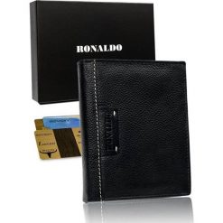 Portfel męski skórzany Ronaldo czarny N4-TP-RON-1588 BLACK. Czarne portfele męskie RONALDO, bez wzorów. Za 44.00 zł.